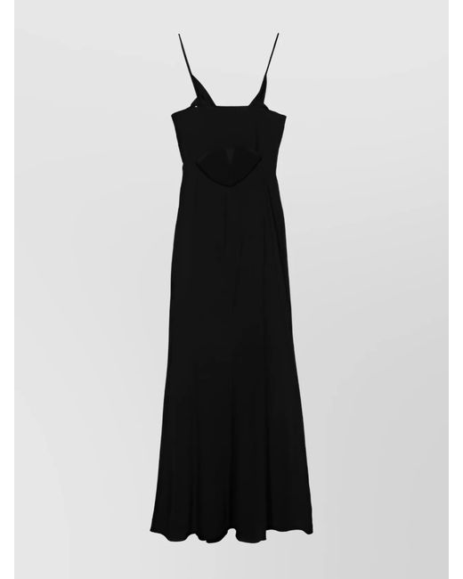 Isabel Marant Black Silk Crepe Paneled Cutout Cowl-Neck Maxi Dress