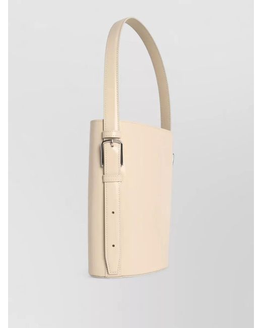 Coperni White Ergonomic Leather Bucket Bag Adjustable Strap