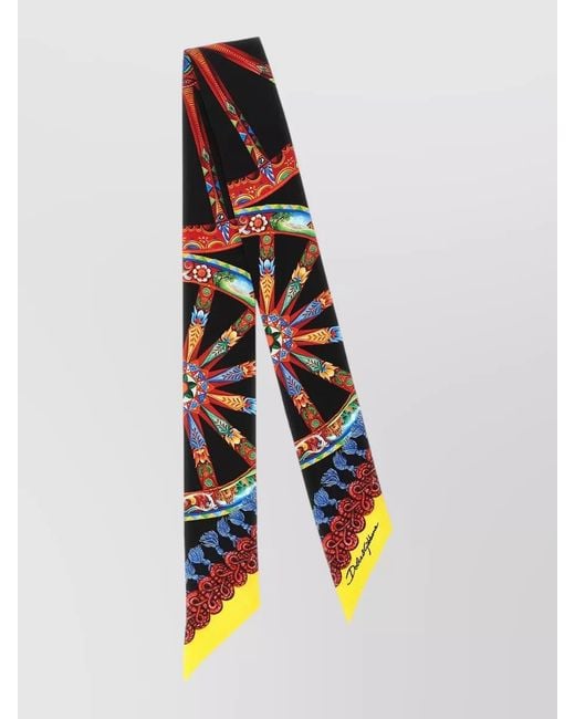 Dolce & Gabbana White Carretto Print Tie Rectangular Shape