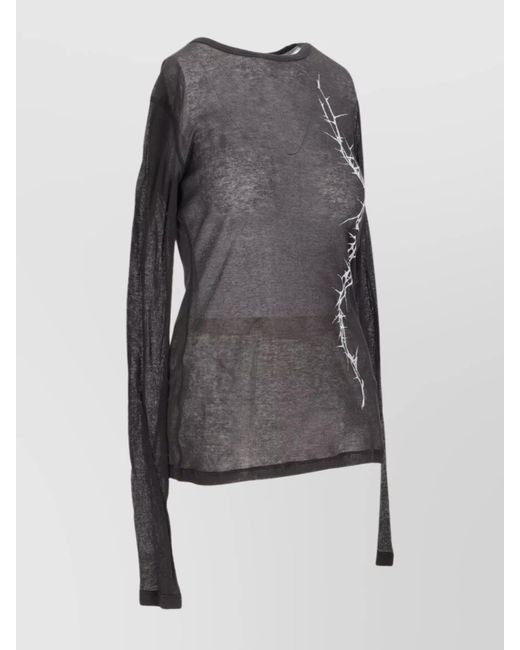 Ann Demeulemeester Gray Slim-Fit Long-Sleeve Cotton T-Shirt