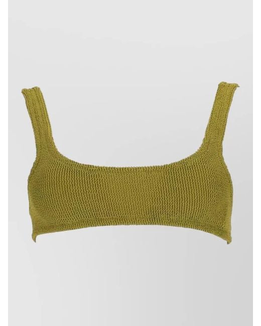 Mc2 Saint Barth Green Crinkled Bikini Top
