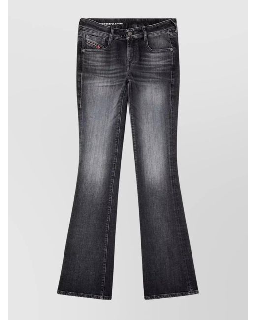 DIESEL Gray 1969 Flared Trousers Five Pocket Design