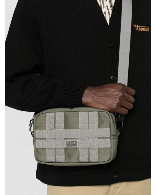KENZO Gray Nylon Crossbody Bag for men