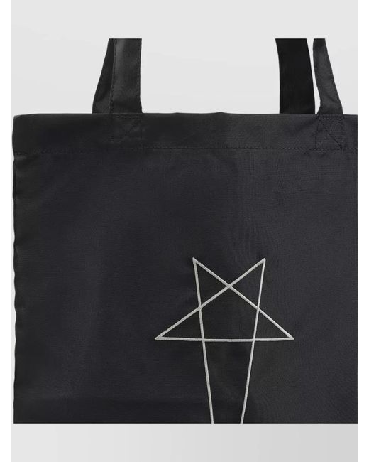 Rick Owens Black Logo Nylon Tote Bag for men