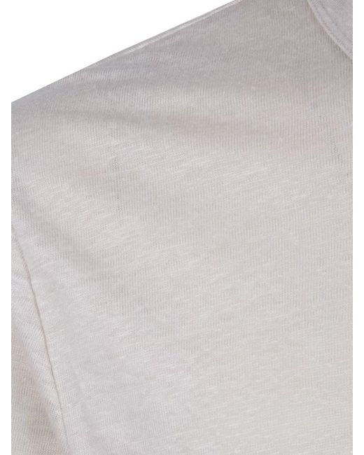 Mc2 Saint Barth Multicolor Linen Crew Neck Short Sleeve Sweater for men