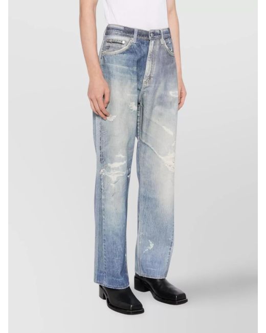 Our Legacy Blue Denim Trompe Loeil Print Wide-Leg Jeans for men
