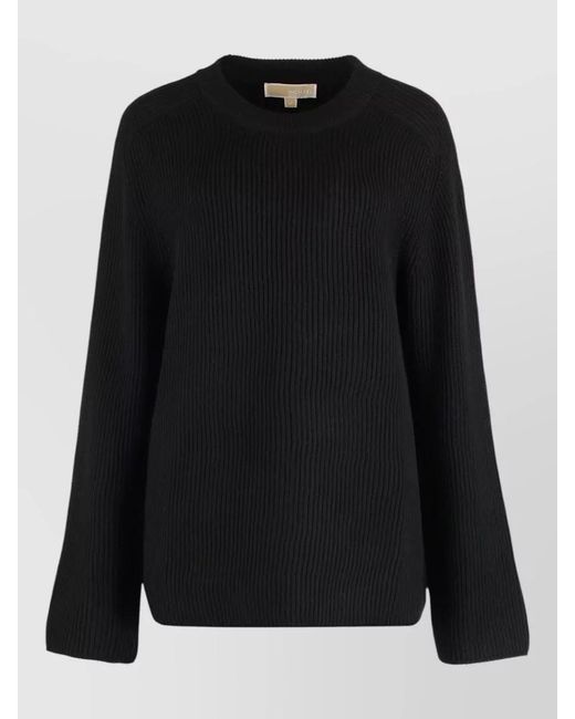 MICHAEL Michael Kors Black Merino Wool Crew Neck Long Sleeve Sweater