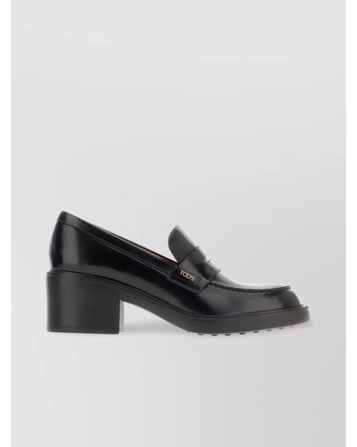 Tod's Black Leather Pump Loafers