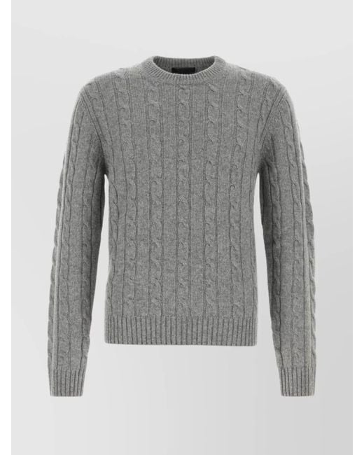 Prada Gray Cashmere Sweater for men