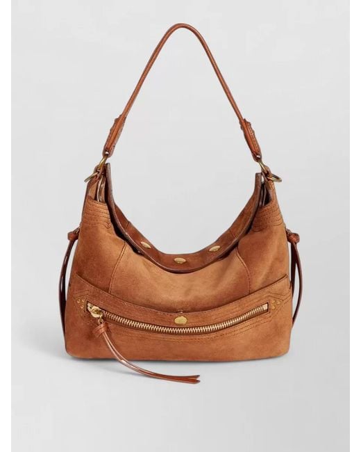 Jérôme Dreyfuss Brown Shoulder Bag Hobo Style Adjustable Strap