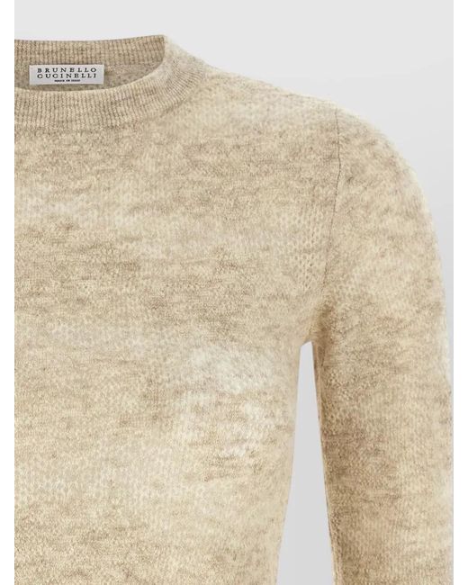 Brunello Cucinelli Natural Flower Lace Knit Silk Alpaca Sweater