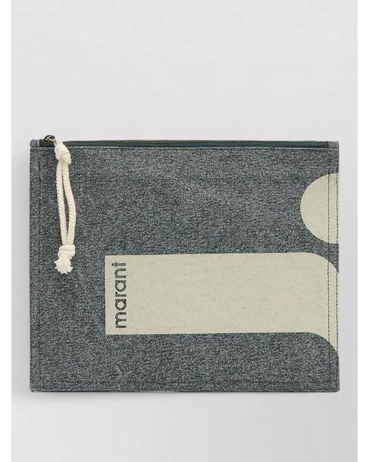 Isabel Marant Gray Cotton Clutch Bag