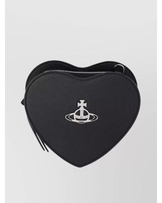 Vivienne Westwood Black Heart Shape Shoulder Bag With-Tone Hardware