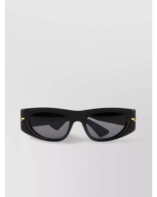 Bottega Veneta Black Rectangular Sunglasses