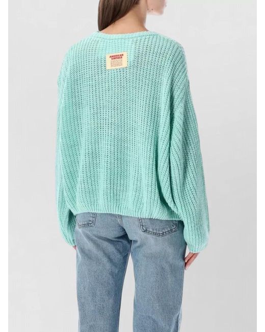 American Vintage Blue Wool Crewneck Sweatshirt