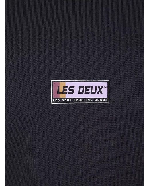 Les Deux Blue Chase Sport Logo Short Sleeve Crewneck T-Shirt for men