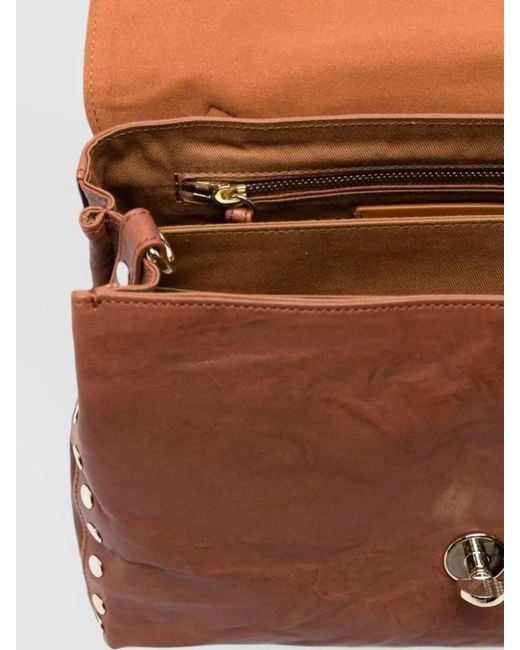Zanellato Brown Officina Leather Shoulder Bag Adjustable Strap