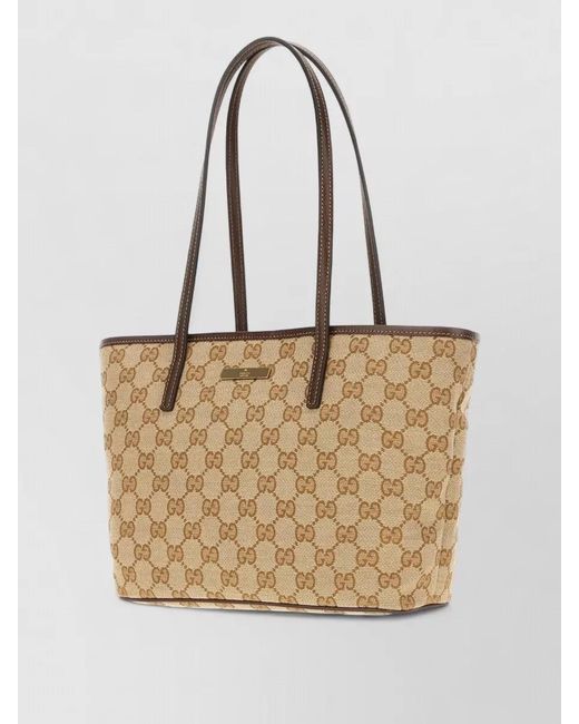 Gucci White Gg Fabric Tribeca Small Shopping Tote