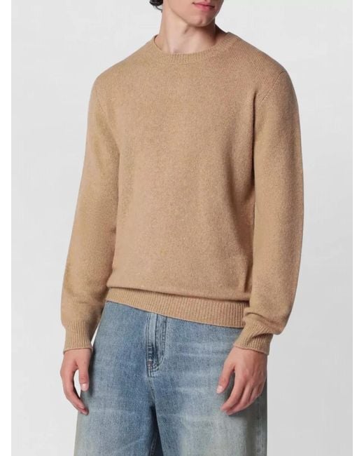 Roberto Collina Blue Knit Pullover Soft Texture Ribbed Cuffs Hem for men