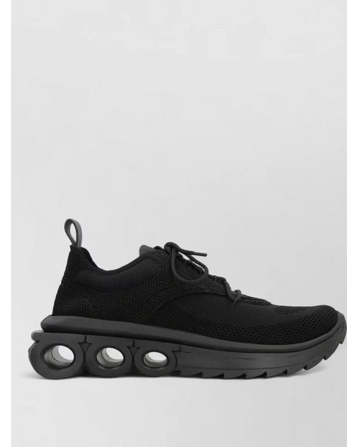 Ferragamo Black Nima Lace Up Running Sneakers