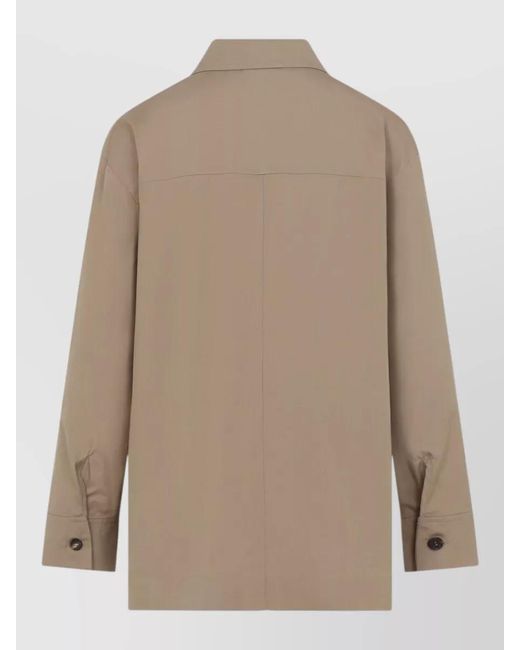 Max Mara Natural Cotton Poplin Long-Sleeve Shirt