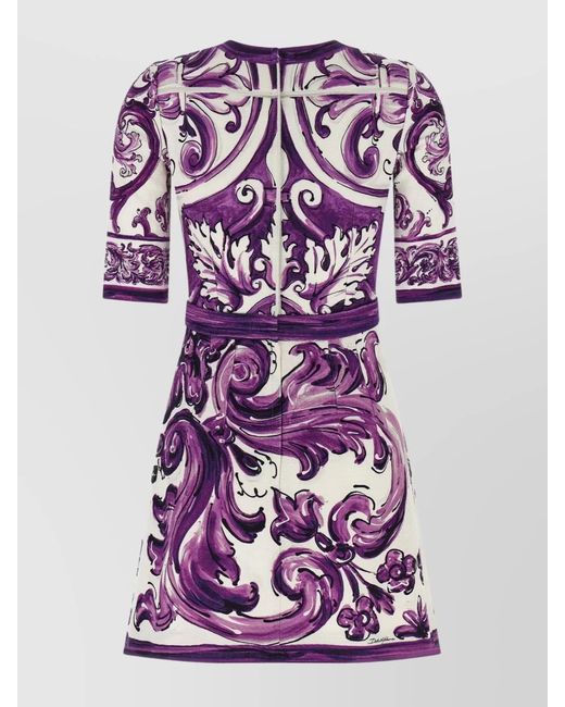 Dolce & Gabbana Multicolor Short Printed Dress
