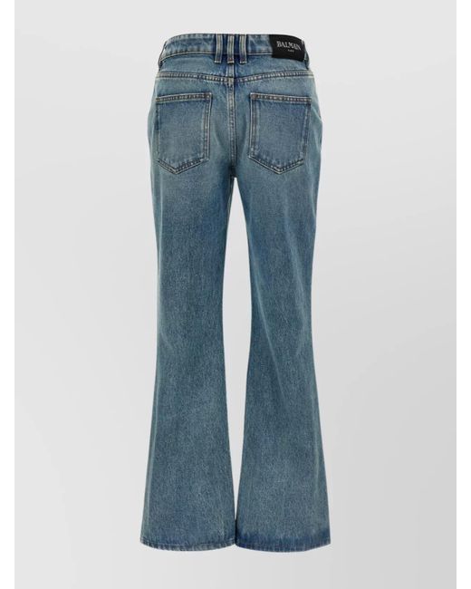 Balmain Blue Denim Flared Jeans
