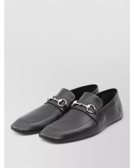 Gucci Black Leather Loafers for men
