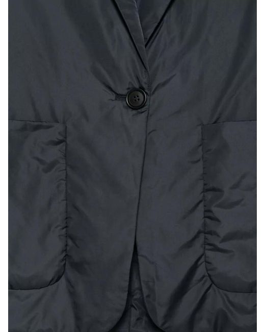 Aspesi Blue Jacket Long Sleeves Notched Lapels Front Pockets