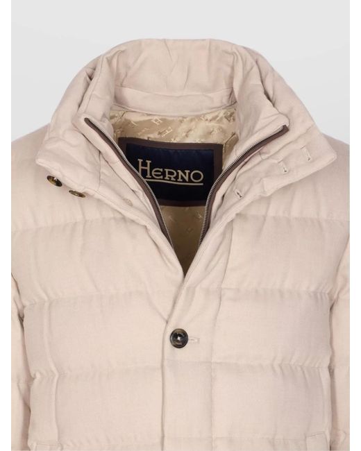 Herno Natural Down Single-Breasted Puffer Jacket for men