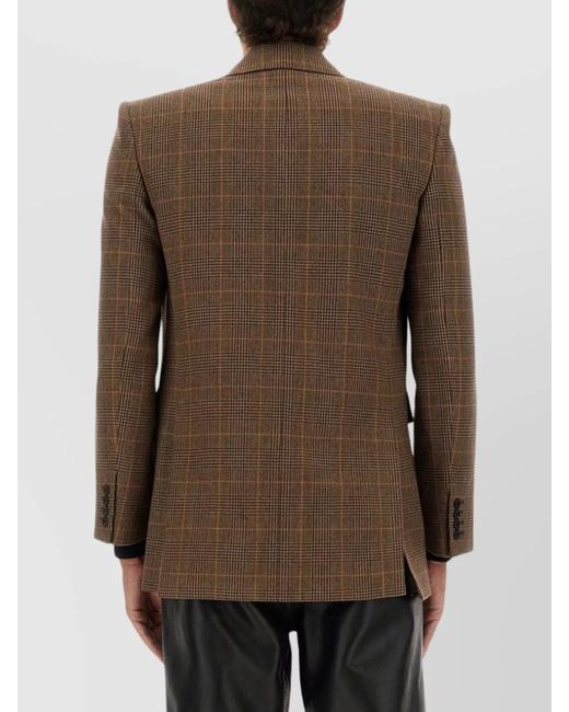 Saint Laurent Multicolor Cashmere Wool Double-Breasted Blazer for men