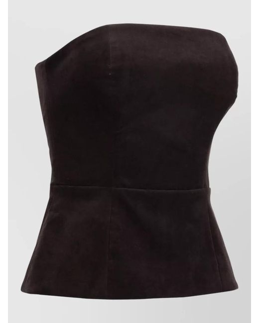 P.A.R.O.S.H. Black Cotton Bustier Top