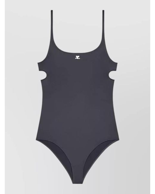 Courreges Blue Cutout Swimsuit