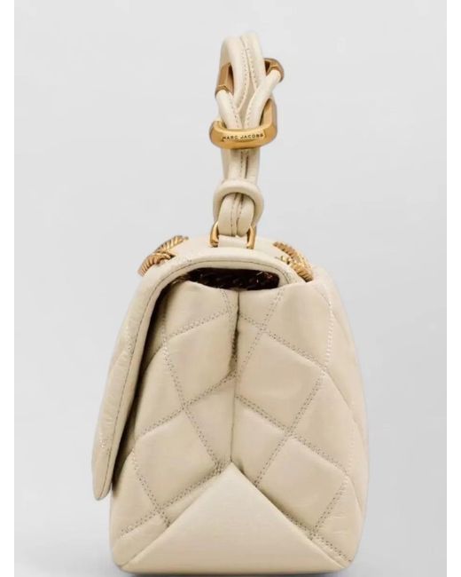 Marc Jacobs Natural Leather Shoulder Bag Chain Strap Top Handle