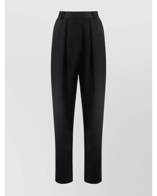 Magda Butrym Black Wool Trousers With Back Pockets And Belt Loops