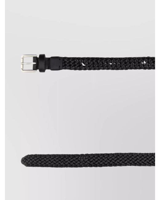Dolce & Gabbana White Woven Leather Belt for men