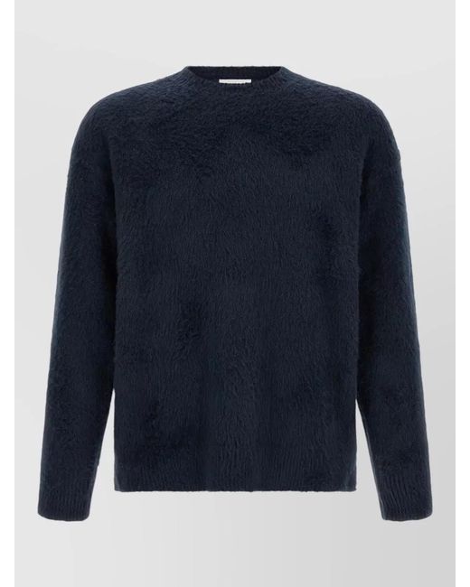 Roberto Collina Blue Cotton Gauze Crew Neck Jumper for men