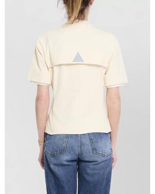 Moncler Blue Ribbed Crew Neck Stretch Cotton T-Shirt