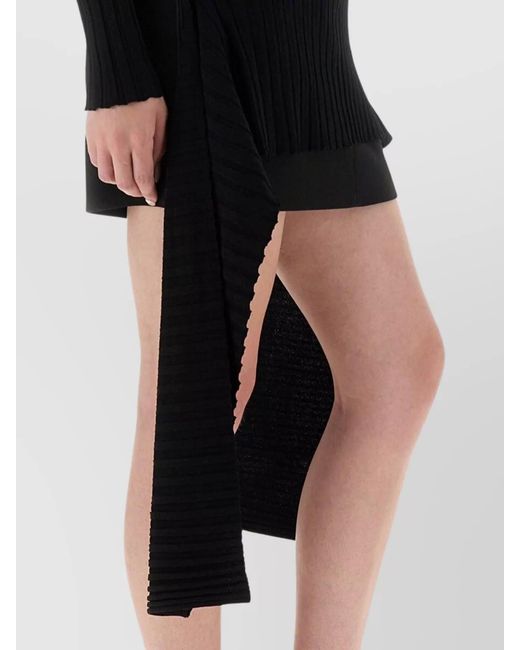 Moschino Black Knitwear With Bow Detail And Ribbed Texture