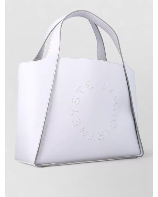 Stella McCartney Gray Logo Tote Bag Vegan Leather Grainy