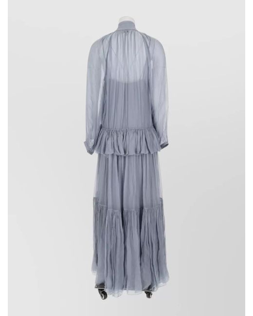 Chloé Blue Silk Maxi Dress