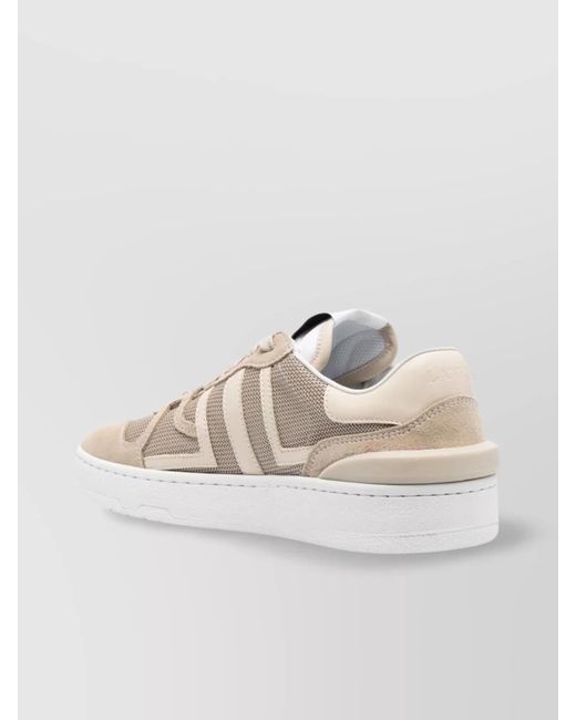 Lanvin White Paneled Logo-Print Low-Top Sneakers