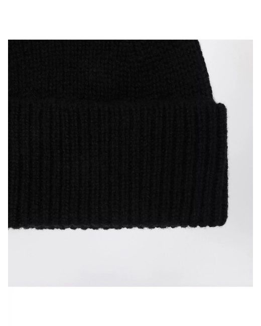 Roberto Collina Black Cashmere Beanie for men