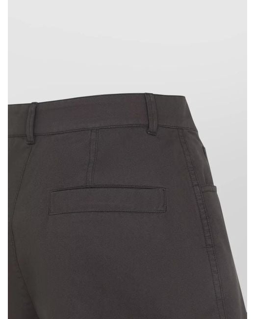 Lemaire Gray Cotton Twill Shorts Relaxed Fit