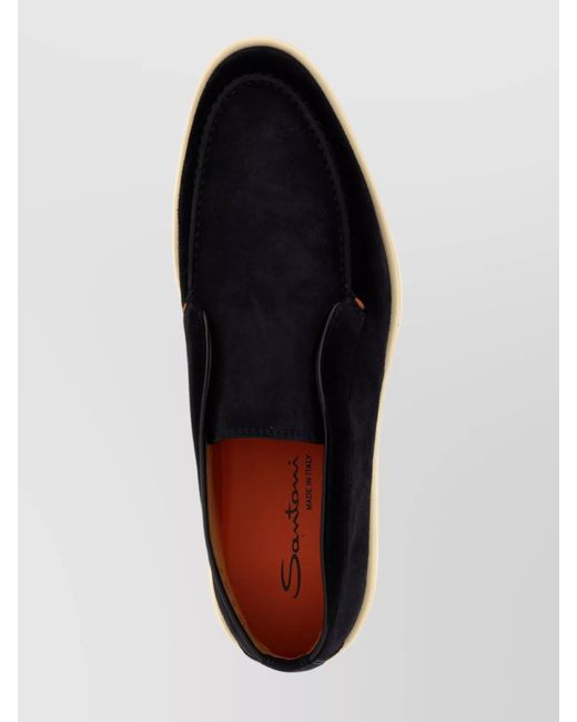 Santoni Multicolor Suede Boots With Contrast Sole And Round Toe for men
