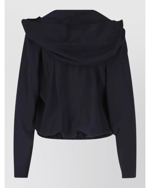 Alexander Wang Blue Hooded Cropped Sweatshirt Long Sleeve Design