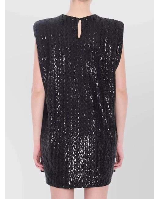 Golden Goose Deluxe Brand Blue Sequined Strapless Mini Dress