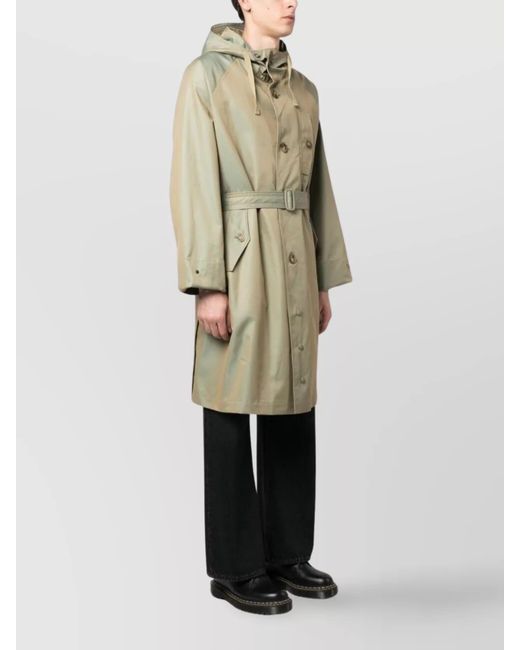 Baracuta Natural Hooded Belted Trench Coat for men