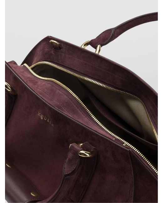 McQueen Brown Calfskin Cross-Body Bag