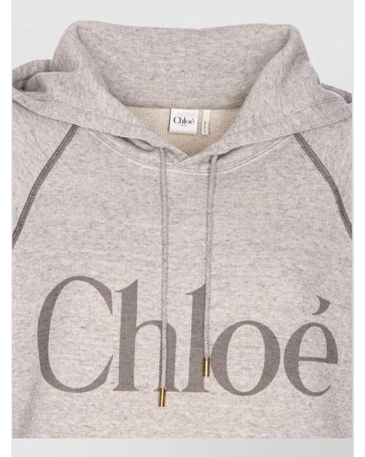 Chloé Gray Oversized Logo Hoodie